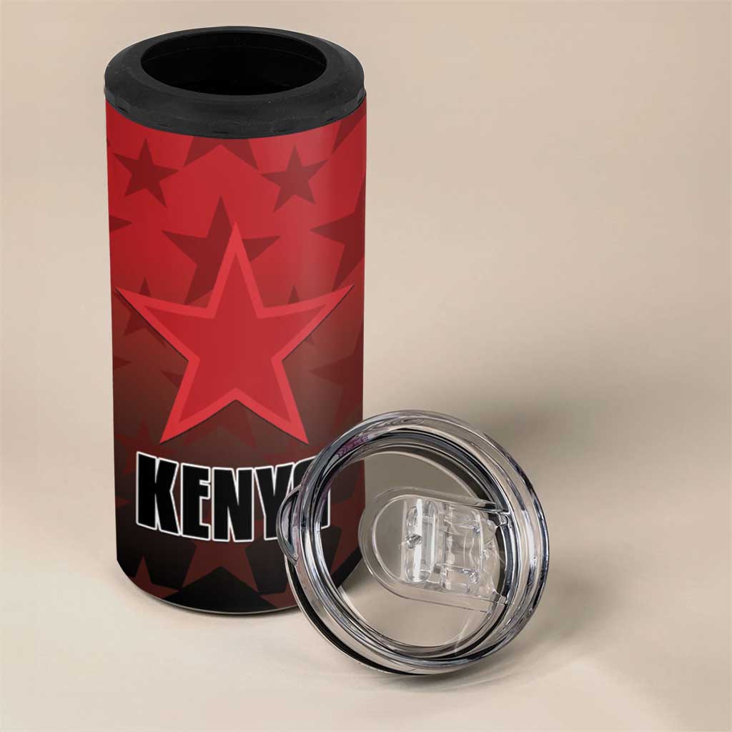 Custom Kenya Football 4 in 1 Can Cooler Tumbler Harambee Harambee Stars - Red Jersey LT15