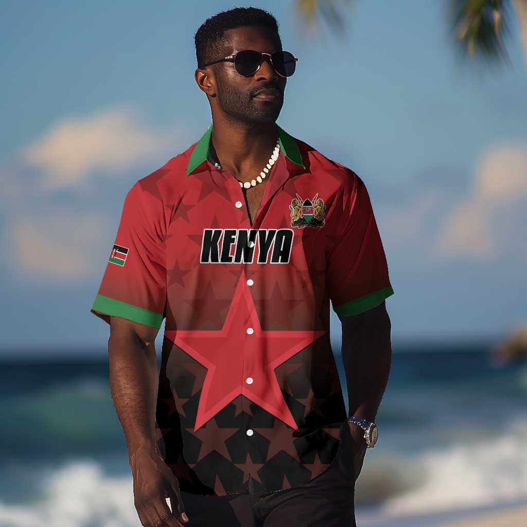 Custom Kenya Football Hawaiian Shirt Harambee Harambee Stars - Red Jersey LT15