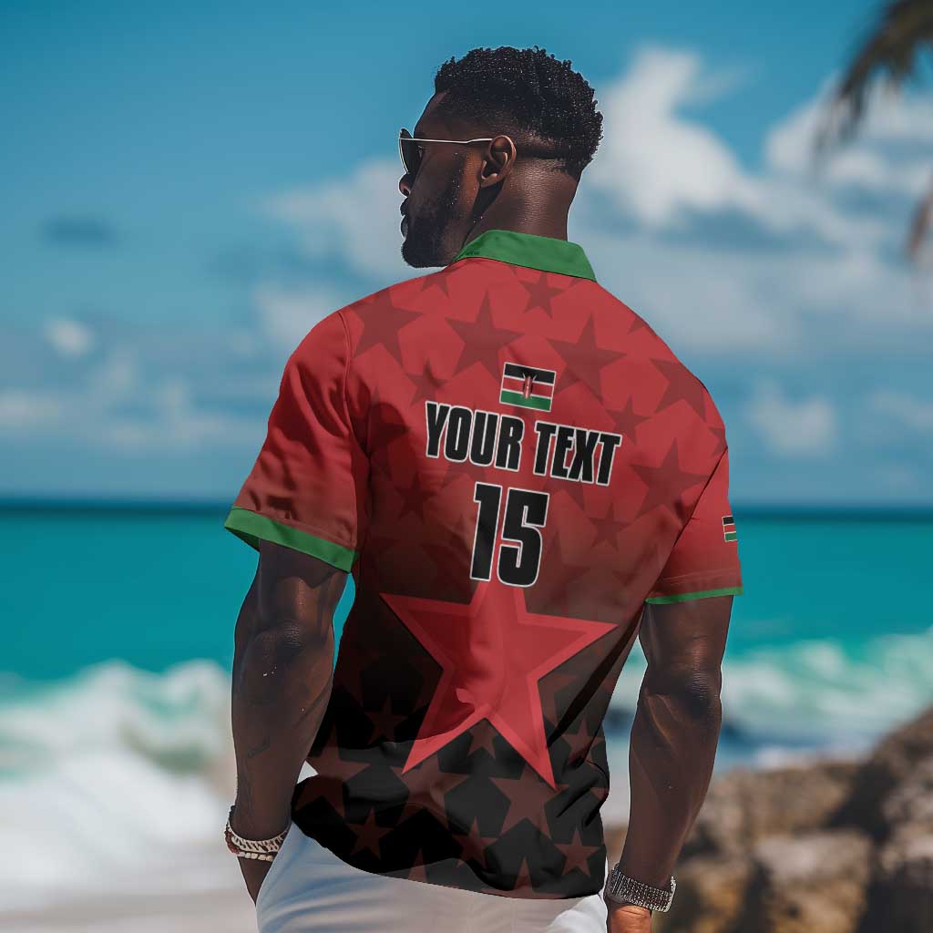 Custom Kenya Football Hawaiian Shirt Harambee Harambee Stars - Red Jersey LT15
