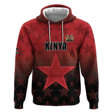 Custom Kenya Football Hoodie Go Harambee Stars - Red Jersey LT15