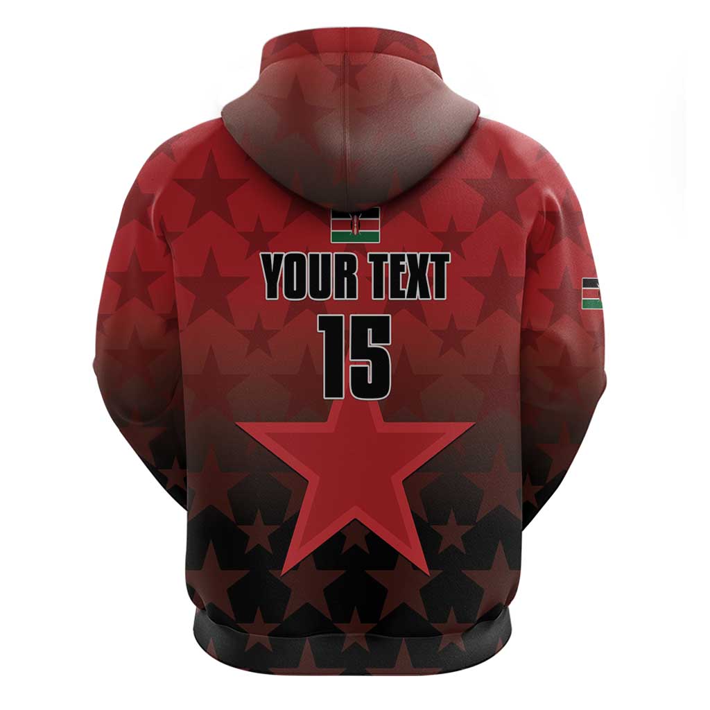 Custom Kenya Football Hoodie Go Harambee Stars - Red Jersey LT15