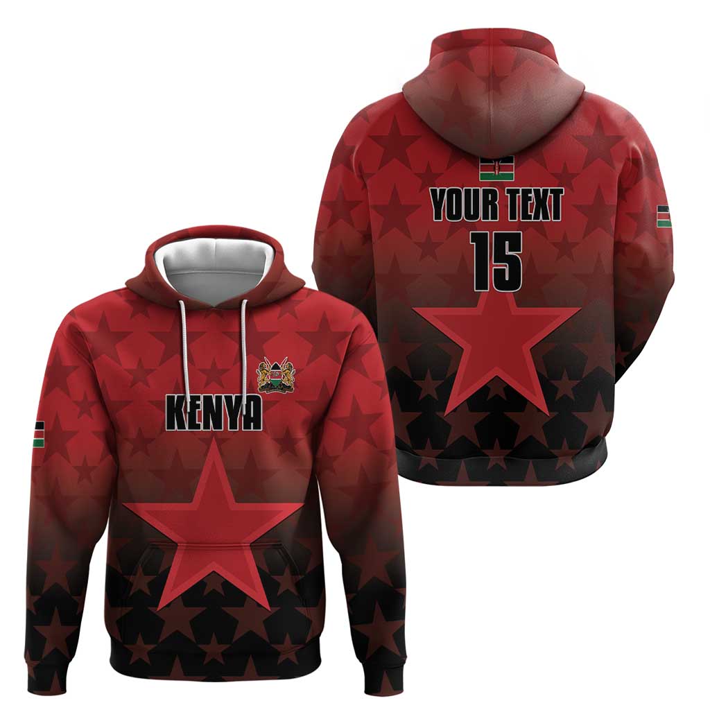 Custom Kenya Football Hoodie Go Harambee Stars - Red Jersey LT15