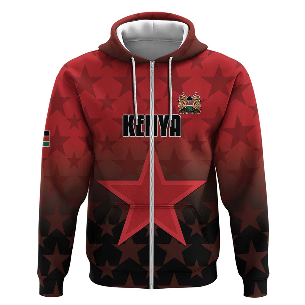 Custom Kenya Football Hoodie Go Harambee Stars - Red Jersey LT15