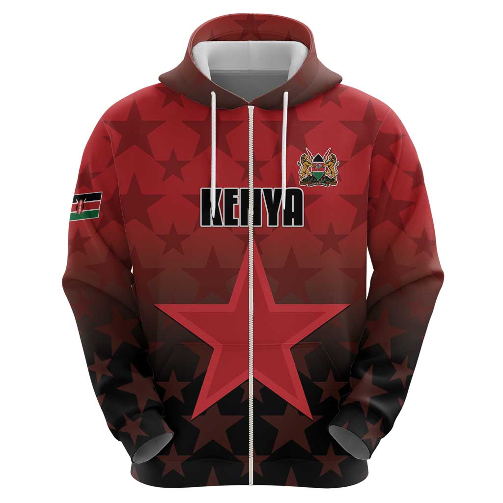Custom Kenya Football Hoodie Go Harambee Stars - Red Jersey LT15