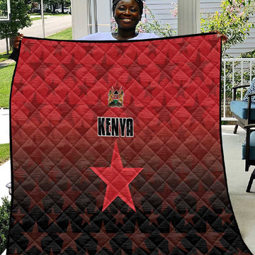 Kenya Football Quilt Harambee Harambee Stars - Red Jersey LT15