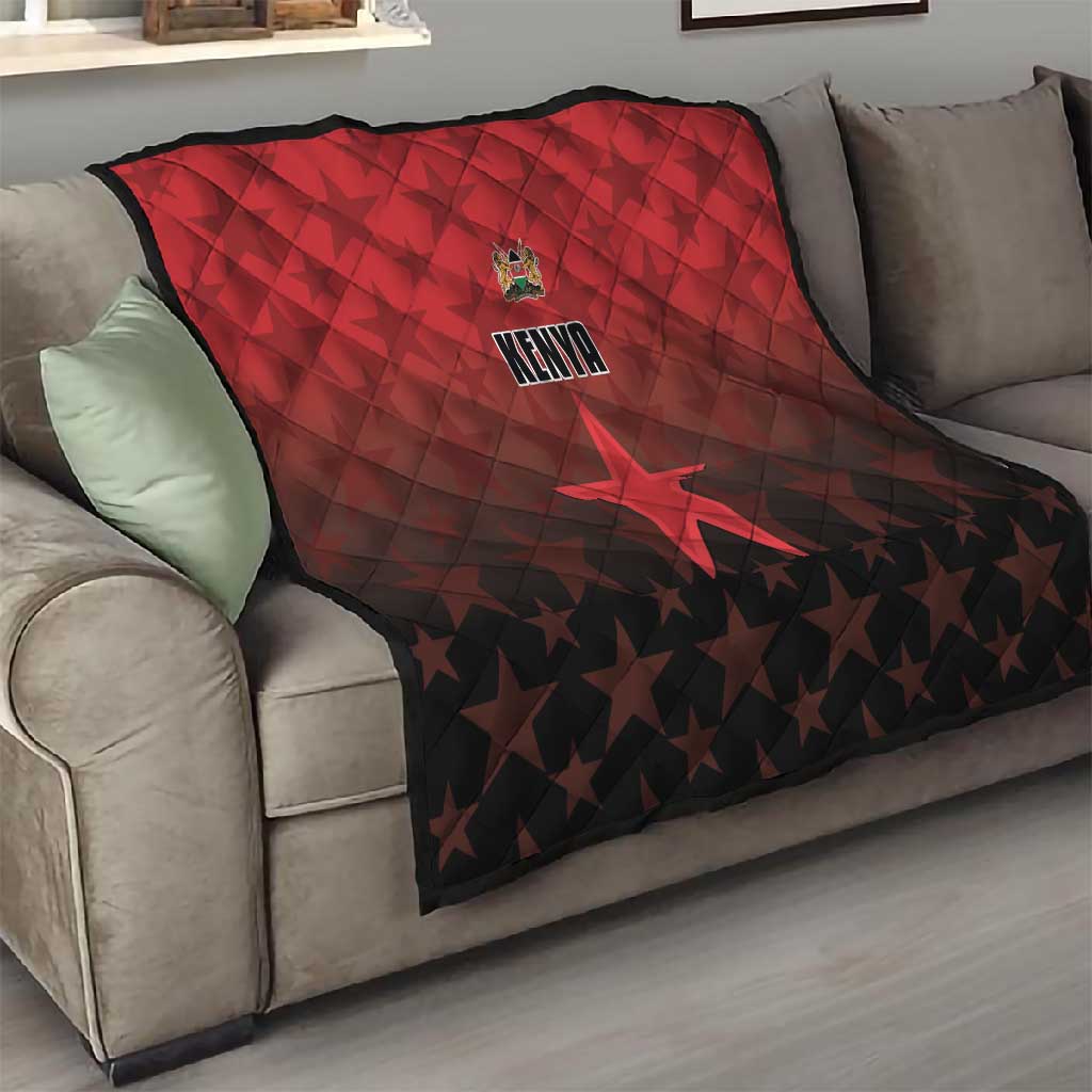 Kenya Football Quilt Harambee Harambee Stars - Red Jersey LT15
