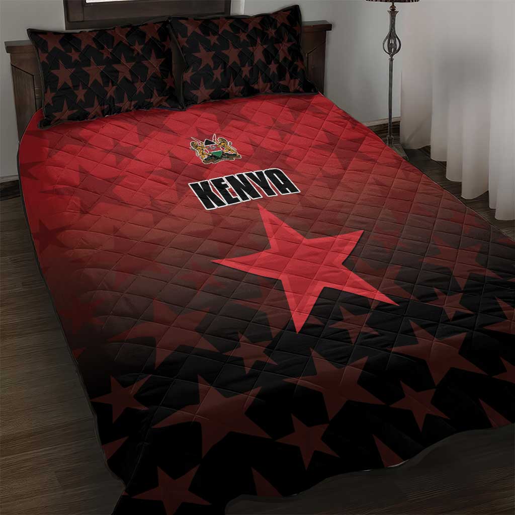 Kenya Football Quilt Bed Set Harambee Harambee Stars - Red Jersey LT15