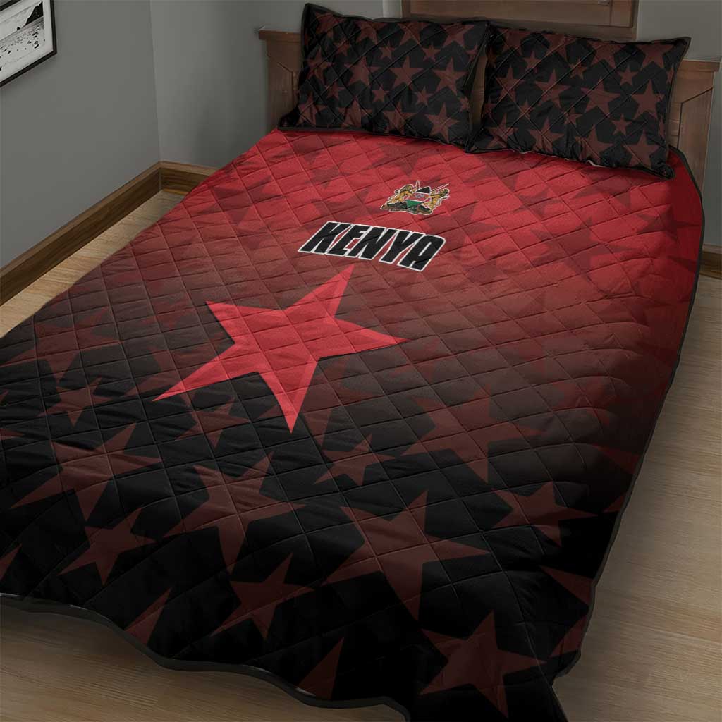 Kenya Football Quilt Bed Set Harambee Harambee Stars - Red Jersey LT15