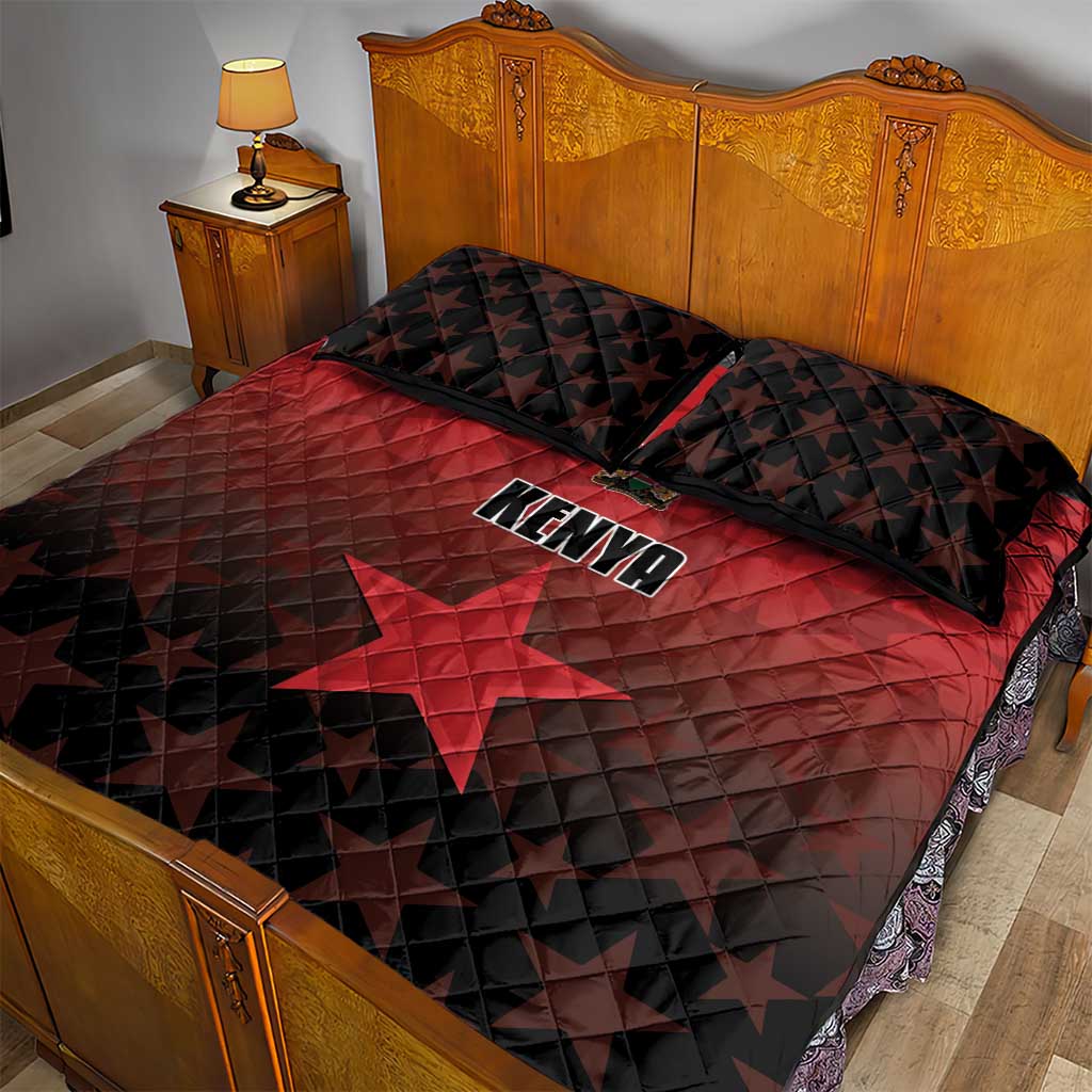 Kenya Football Quilt Bed Set Harambee Harambee Stars - Red Jersey LT15