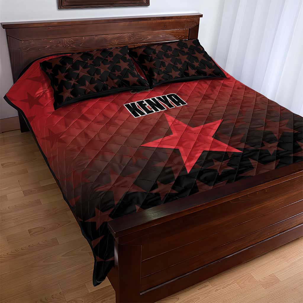 Kenya Football Quilt Bed Set Harambee Harambee Stars - Red Jersey LT15