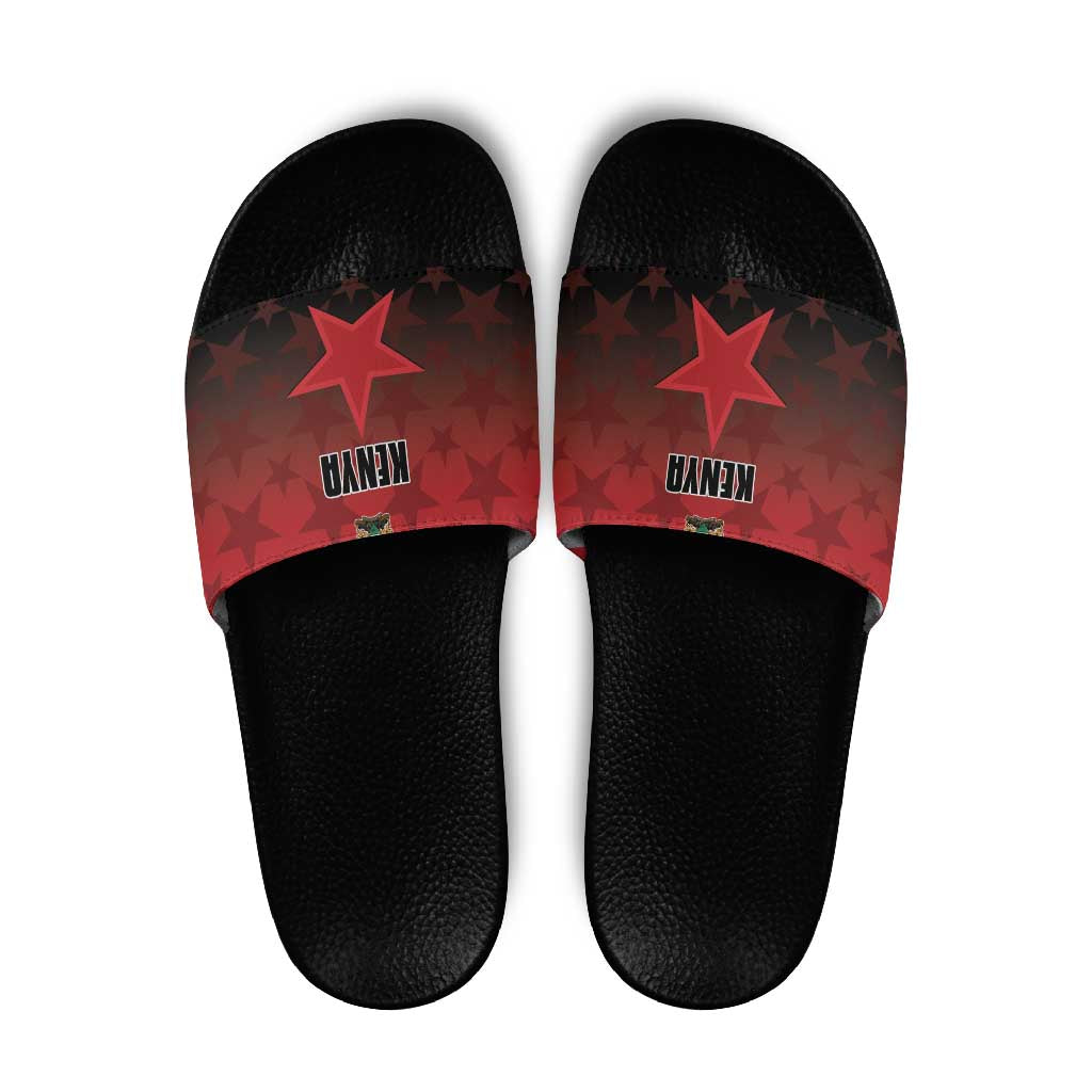 Kenya Football Slide Sandals Go Harambee Stars - Red Jersey LT15