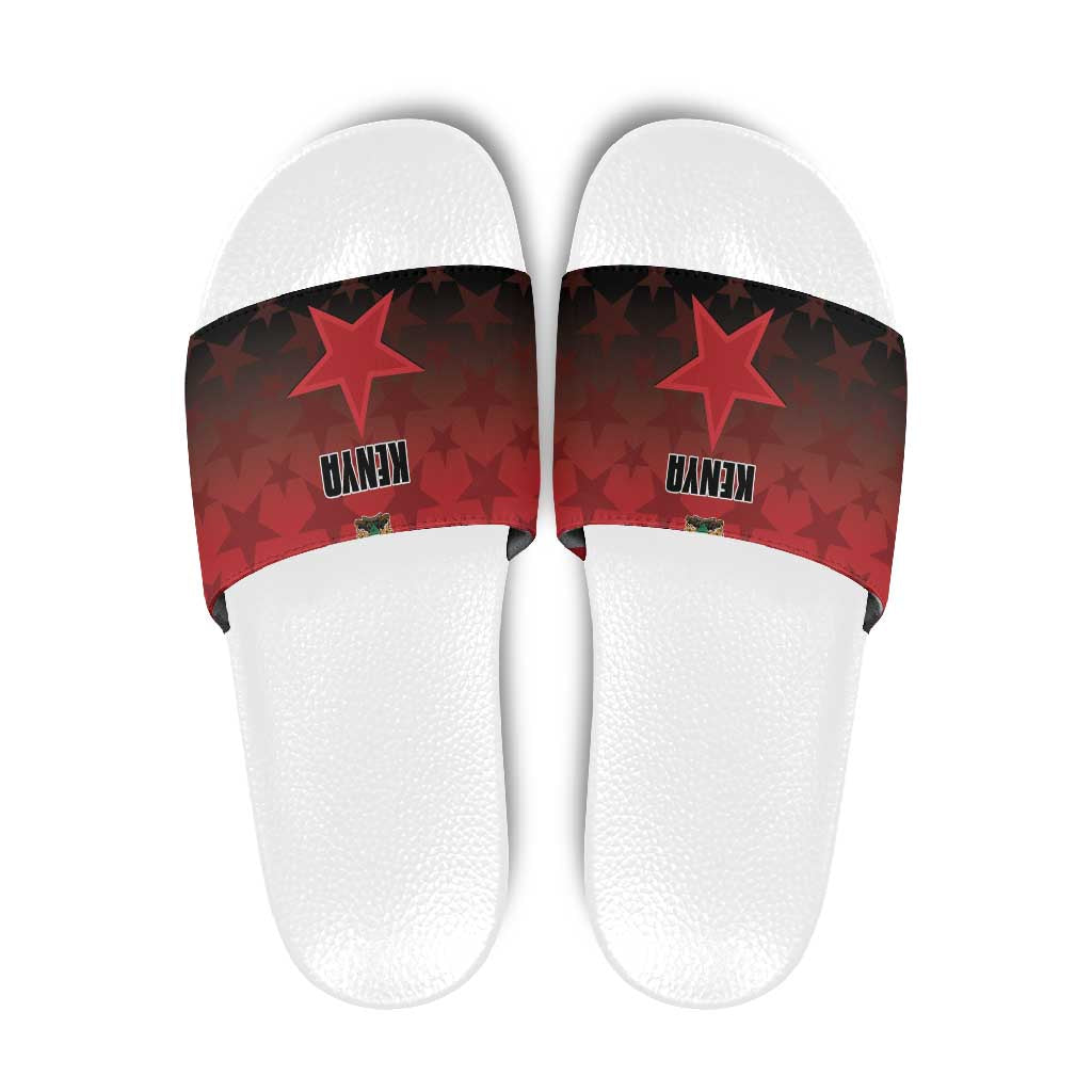 Kenya Football Slide Sandals Go Harambee Stars - Red Jersey LT15