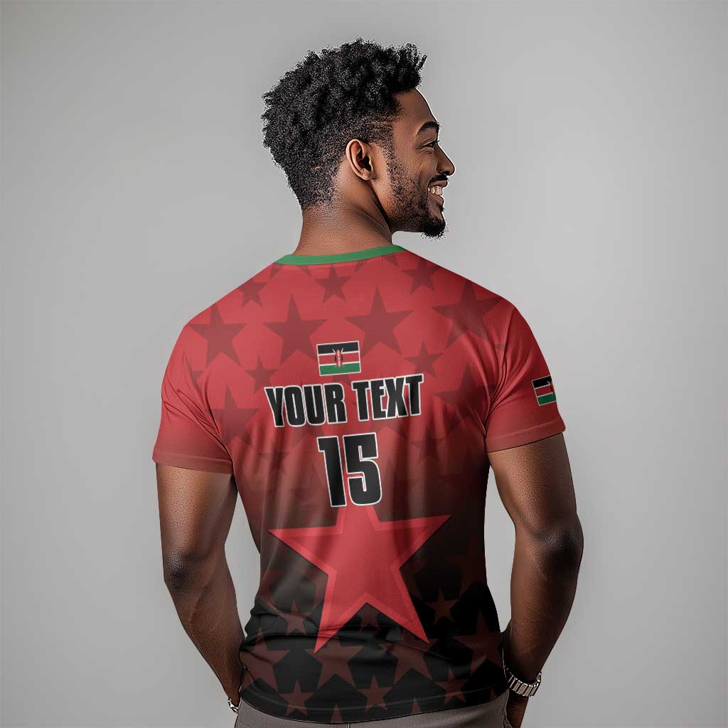 Custom Kenya Football T shirt Harambee Harambee Stars - Red Jersey LT15