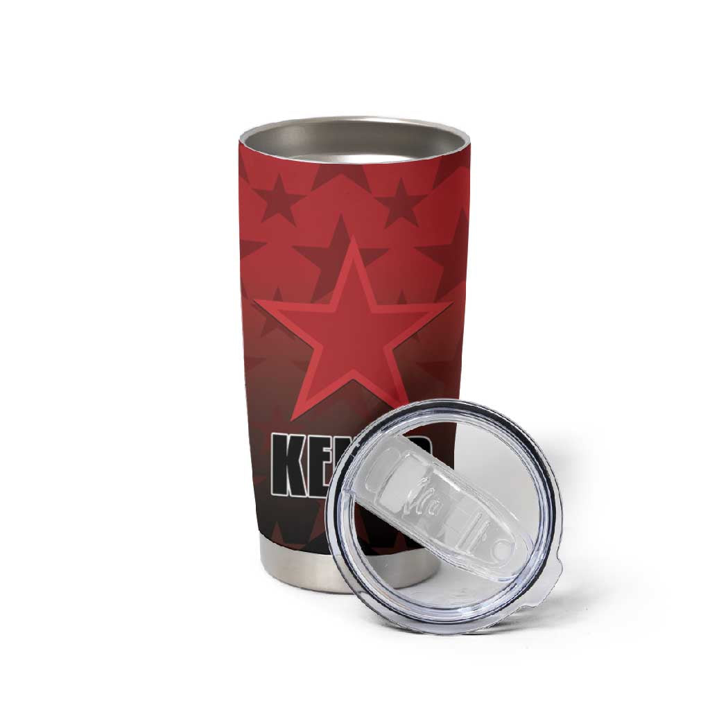 Custom Kenya Football Tumbler Cup Harambee Harambee Stars - Red Jersey LT15