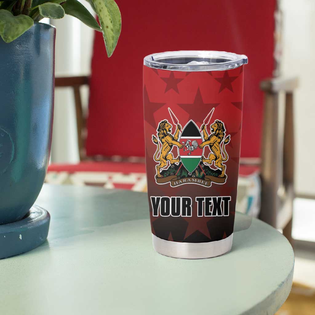 Custom Kenya Football Tumbler Cup Harambee Harambee Stars - Red Jersey LT15