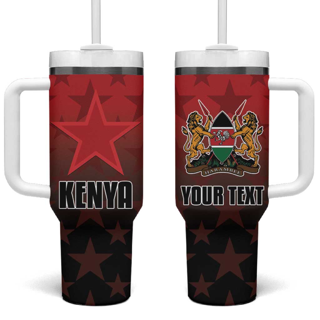 Custom Kenya Football Tumbler With Handle Harambee Harambee Stars - Red Jersey LT15