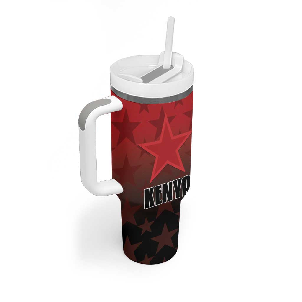 Custom Kenya Football Tumbler With Handle Harambee Harambee Stars - Red Jersey LT15