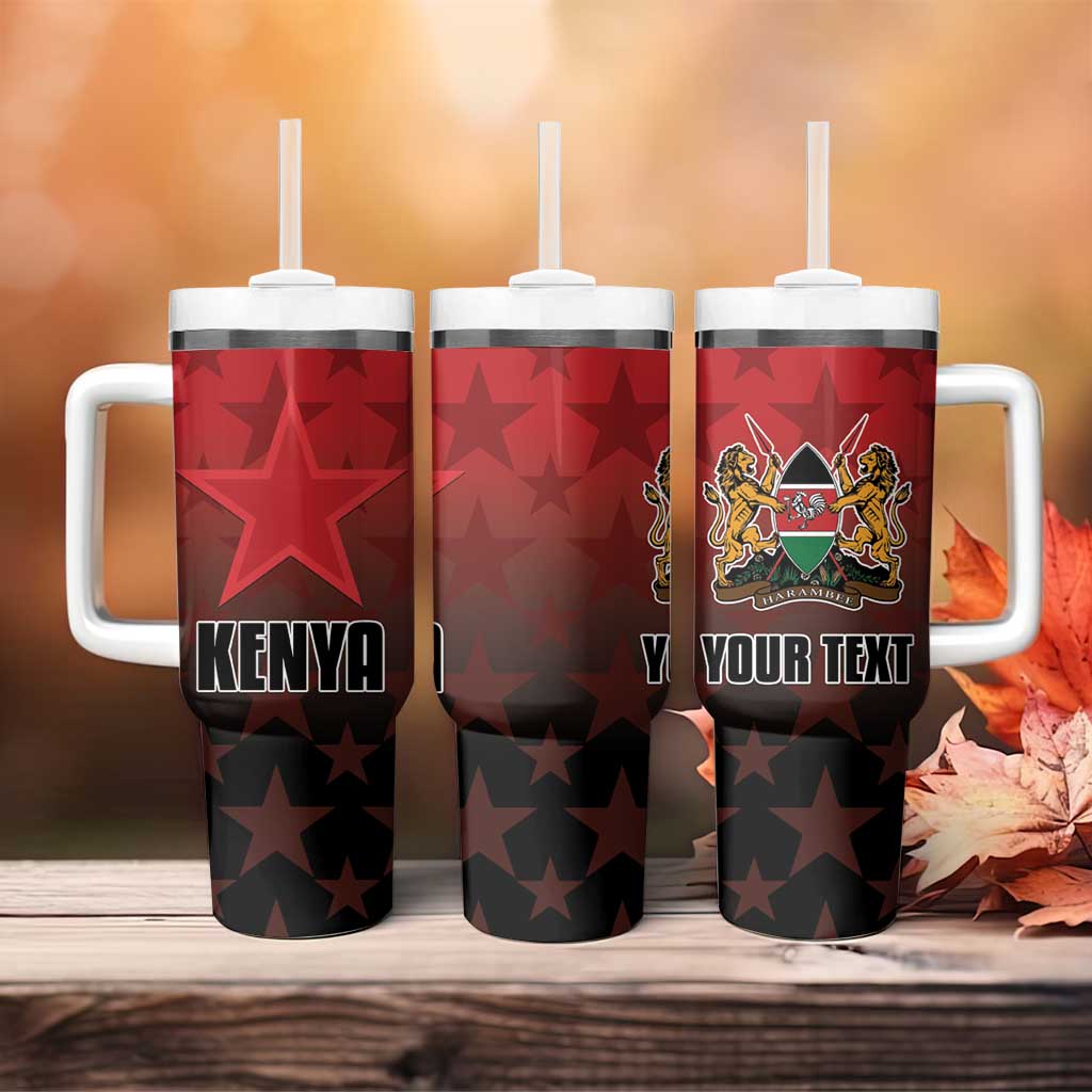 Custom Kenya Football Tumbler With Handle Harambee Harambee Stars - Red Jersey LT15