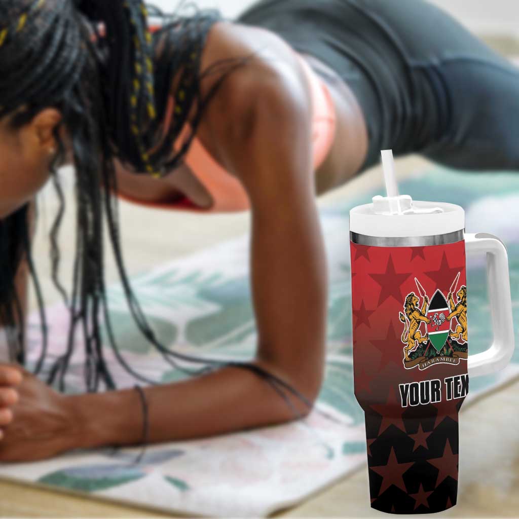 Custom Kenya Football Tumbler With Handle Harambee Harambee Stars - Red Jersey LT15