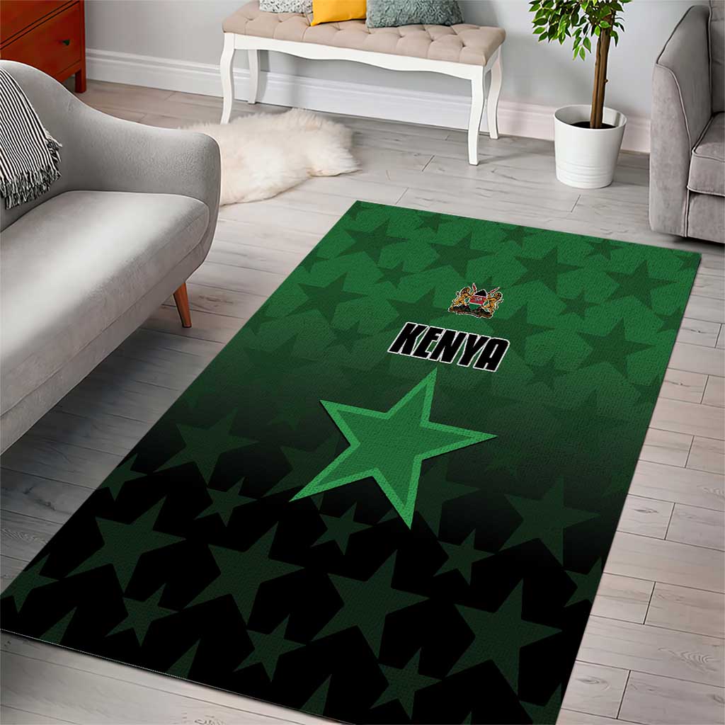 Kenya Football Area Rug Harambee Harambee Stars - Green Jersey LT15