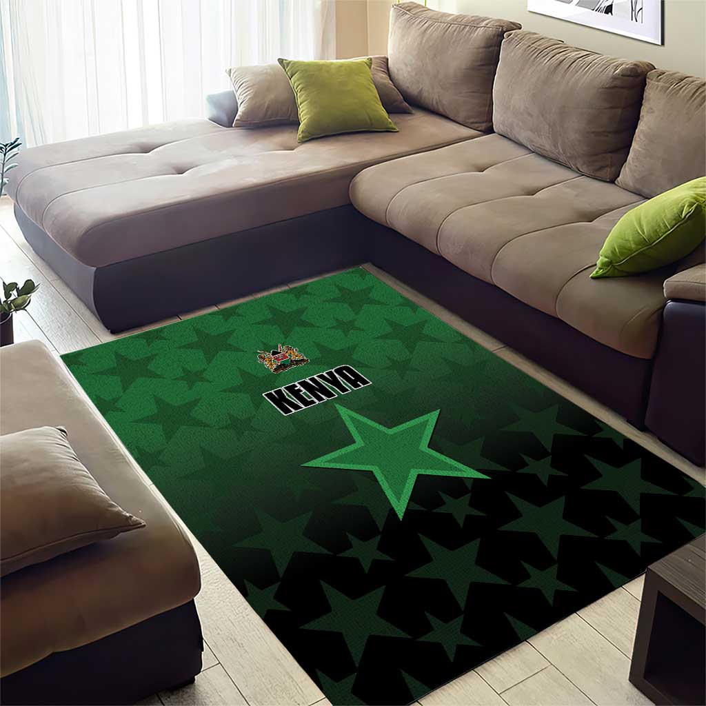Kenya Football Area Rug Harambee Harambee Stars - Green Jersey LT15