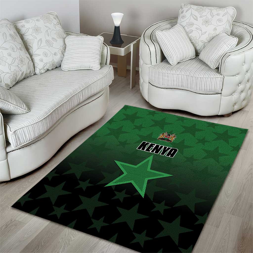 Kenya Football Area Rug Harambee Harambee Stars - Green Jersey LT15