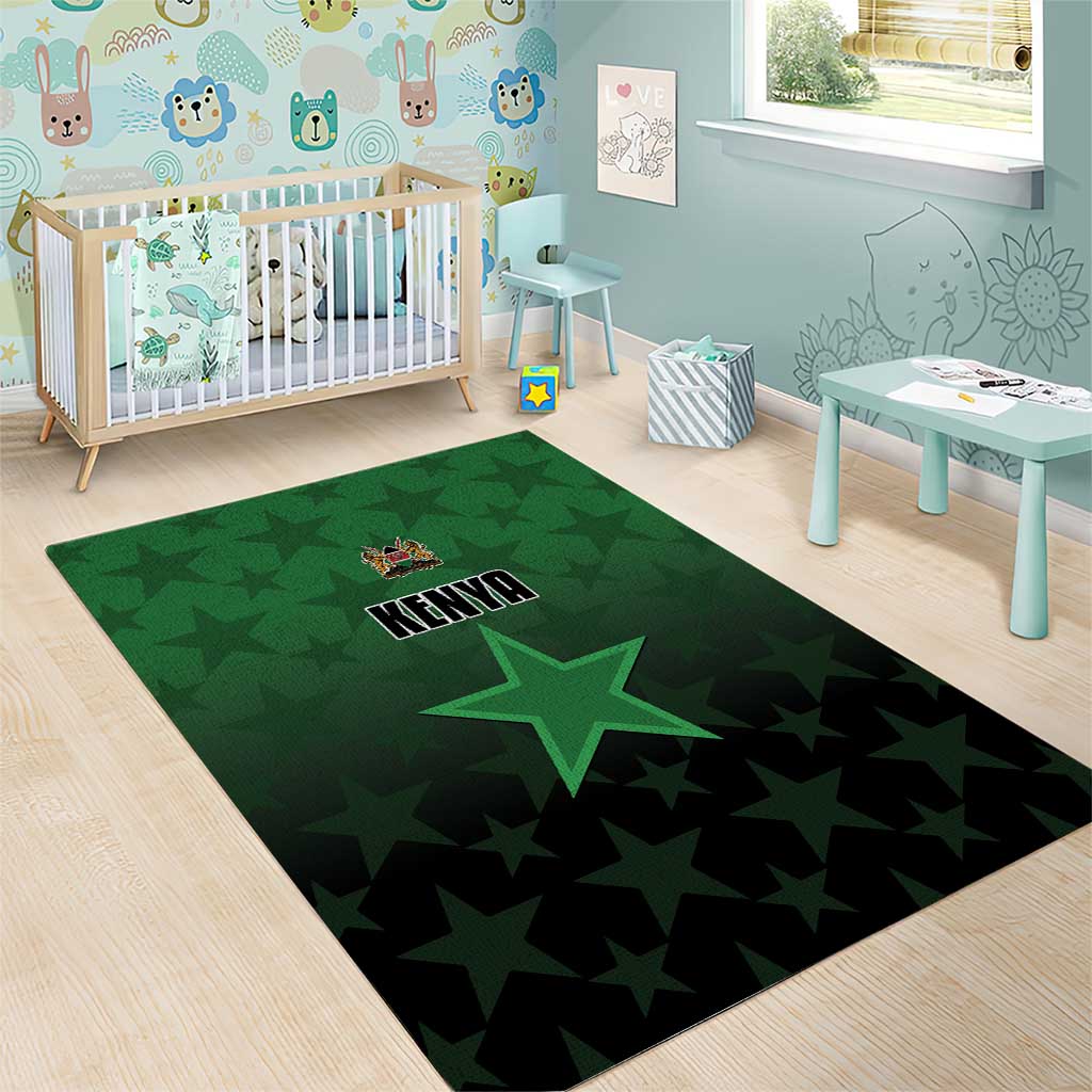 Kenya Football Area Rug Harambee Harambee Stars - Green Jersey LT15