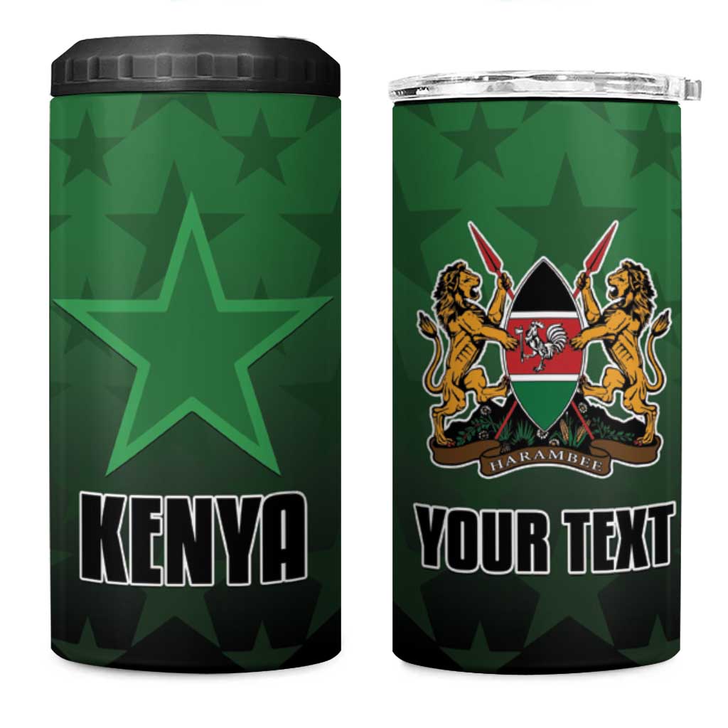 Custom Kenya Football 4 in 1 Can Cooler Tumbler Harambee Harambee Stars - Green Jersey LT15