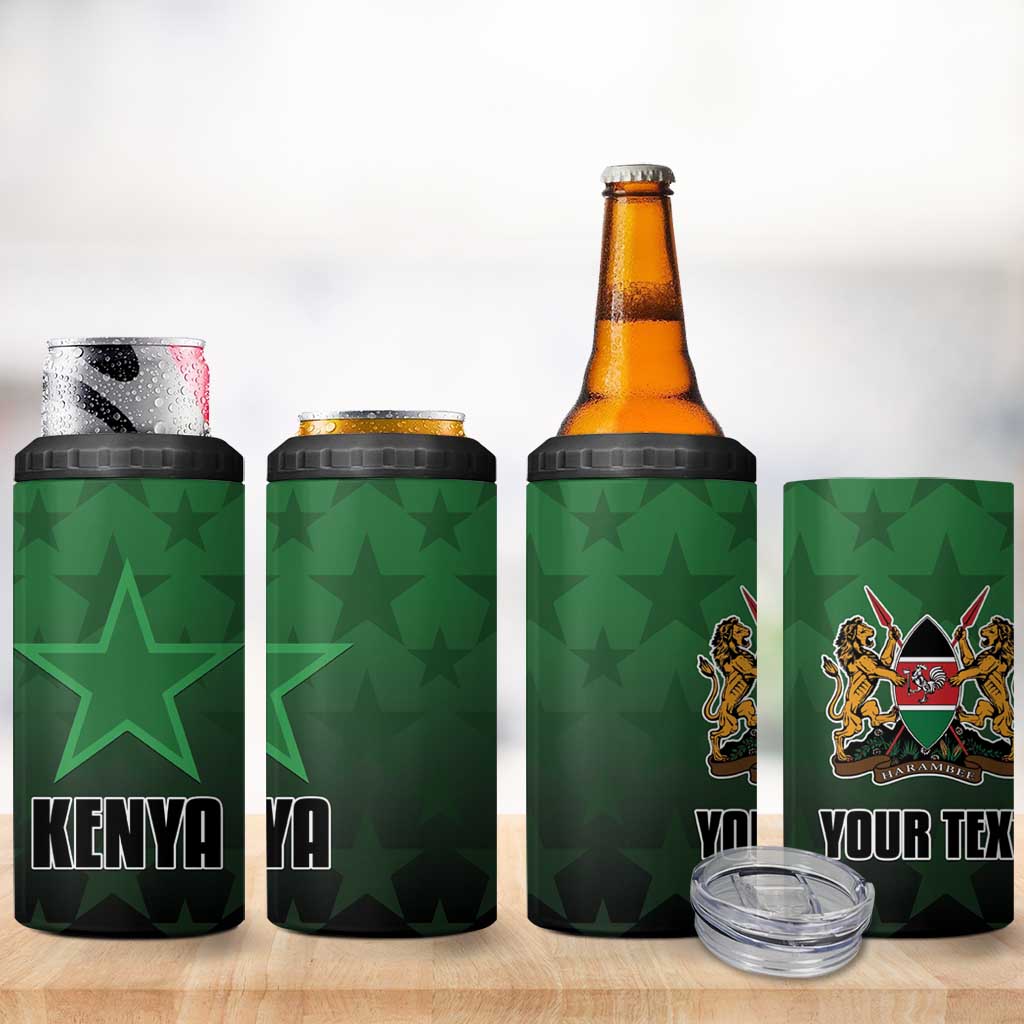 Custom Kenya Football 4 in 1 Can Cooler Tumbler Harambee Harambee Stars - Green Jersey LT15