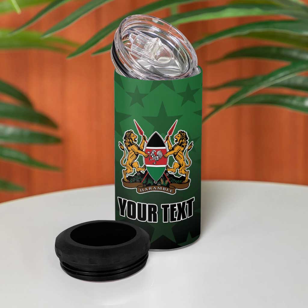 Custom Kenya Football 4 in 1 Can Cooler Tumbler Harambee Harambee Stars - Green Jersey LT15