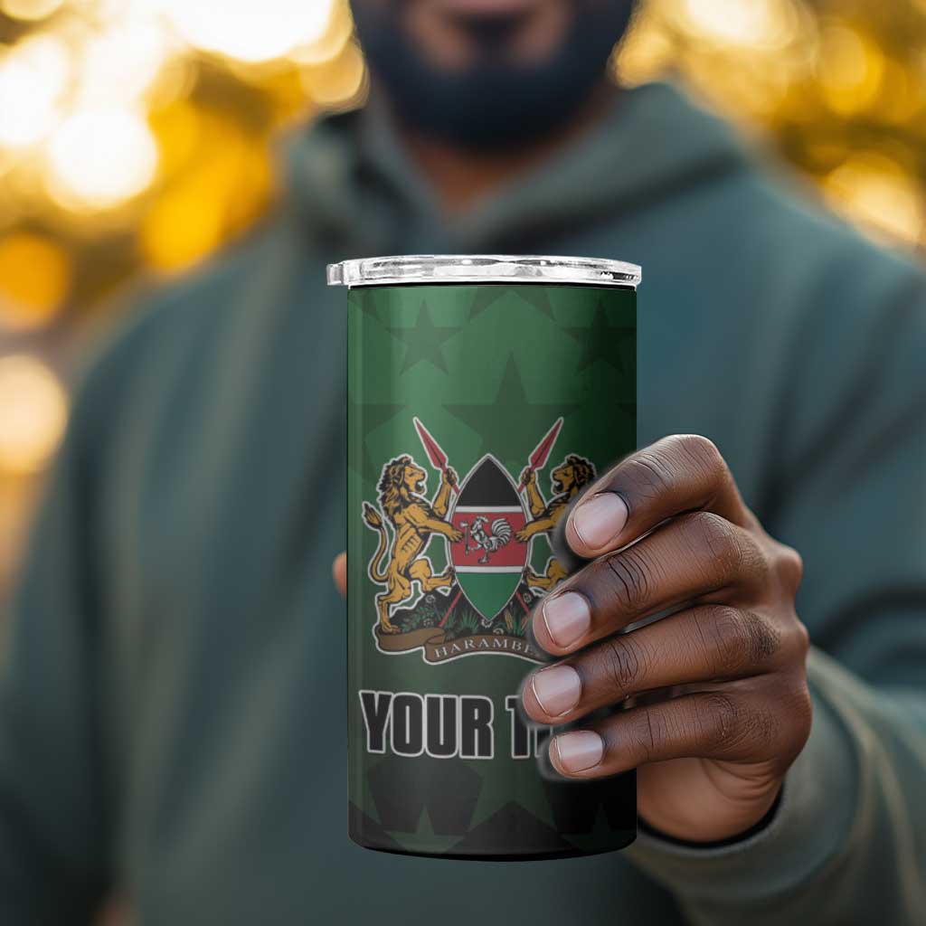 Custom Kenya Football 4 in 1 Can Cooler Tumbler Harambee Harambee Stars - Green Jersey LT15