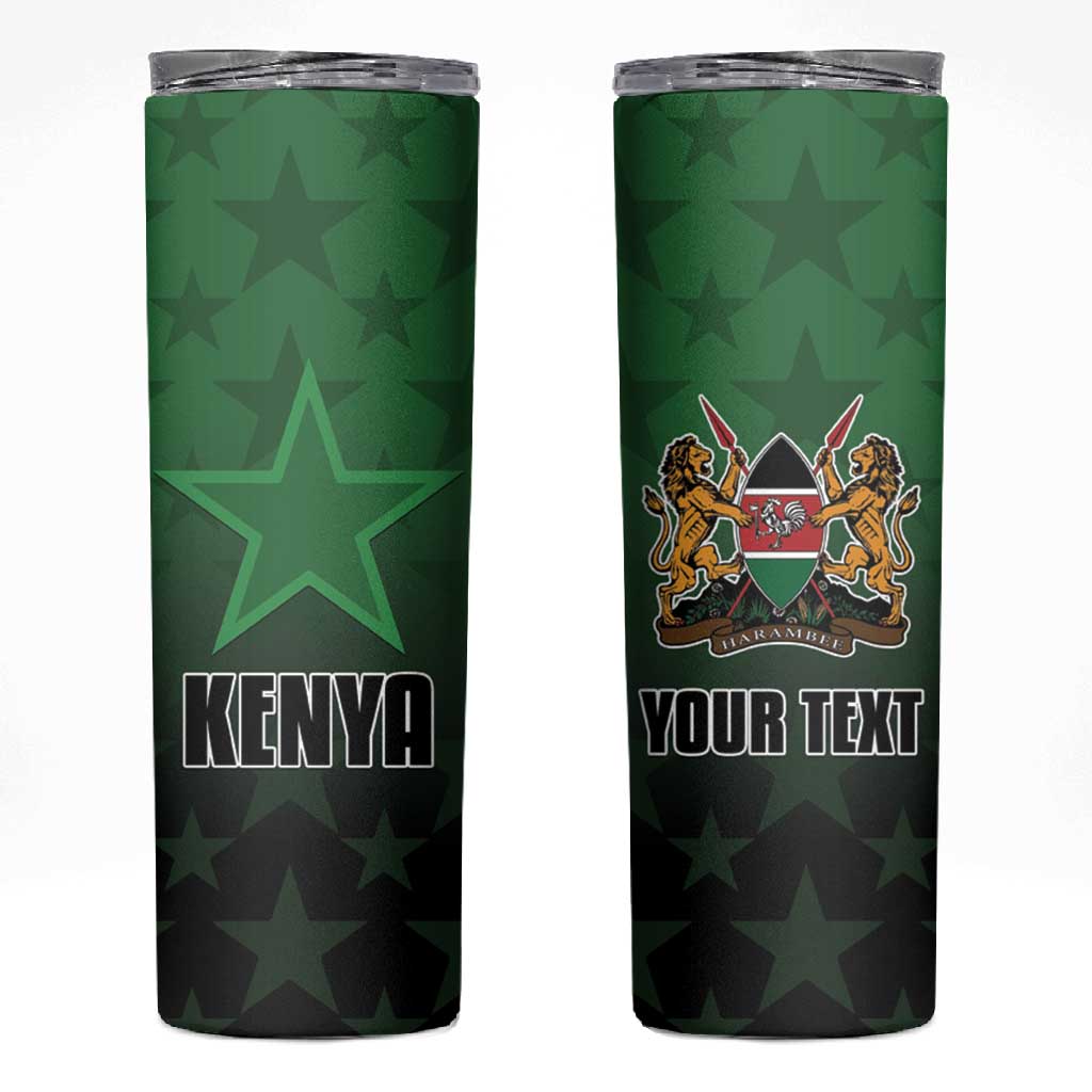 Custom Kenya Football Skinny Tumbler Harambee Harambee Stars - Green Jersey LT15
