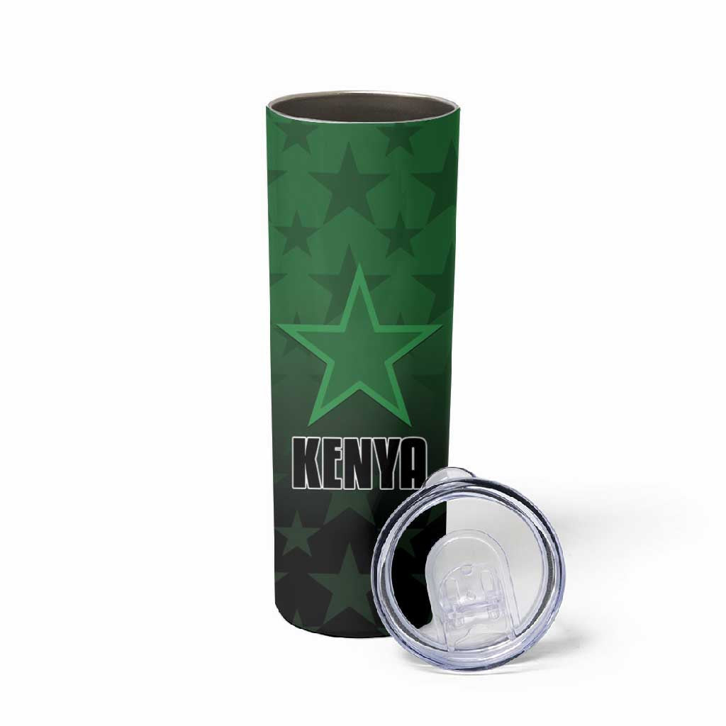 Custom Kenya Football Skinny Tumbler Harambee Harambee Stars - Green Jersey LT15