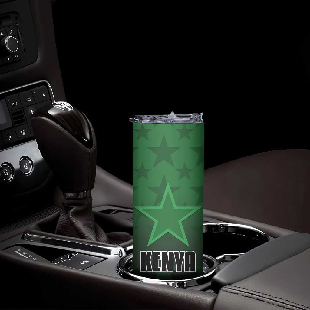 Custom Kenya Football Skinny Tumbler Harambee Harambee Stars - Green Jersey LT15