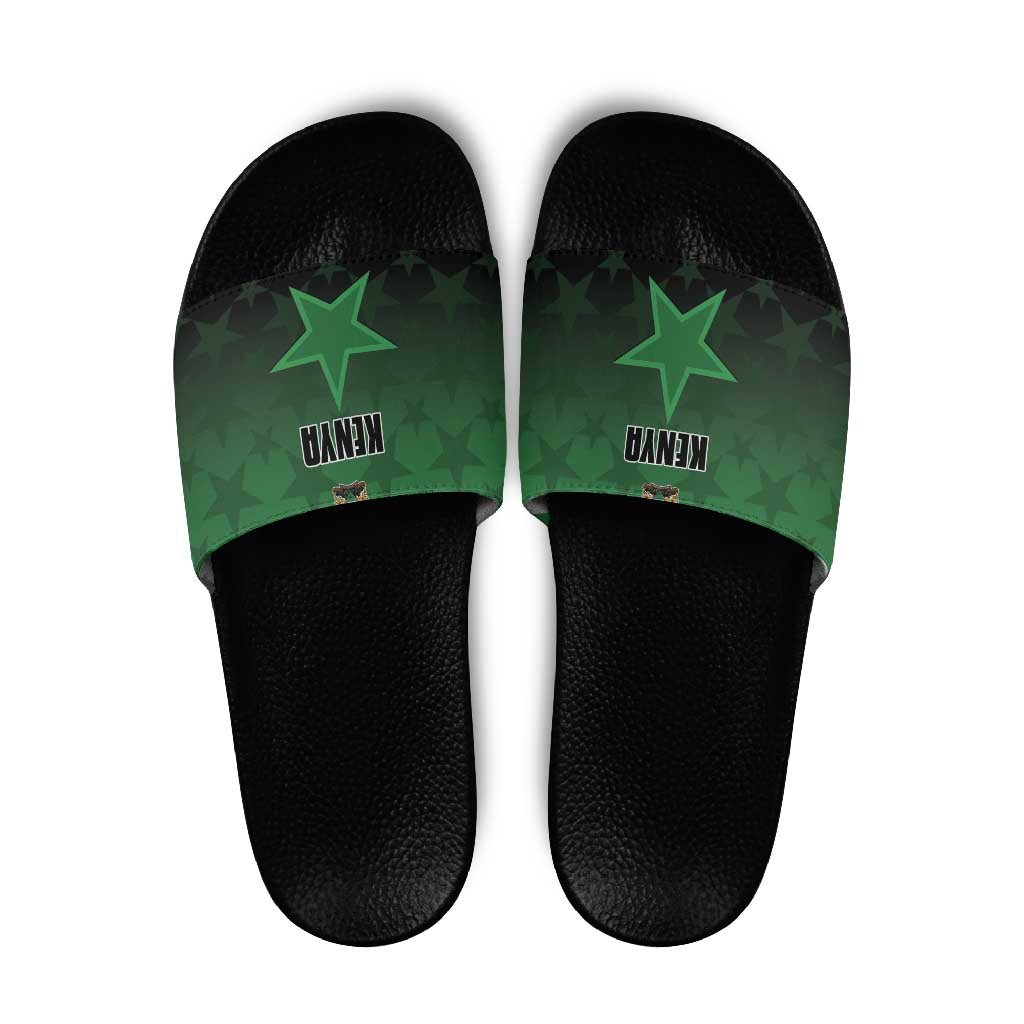 Kenya Football Slide Sandals Go Harambee Stars - Green Jersey LT15