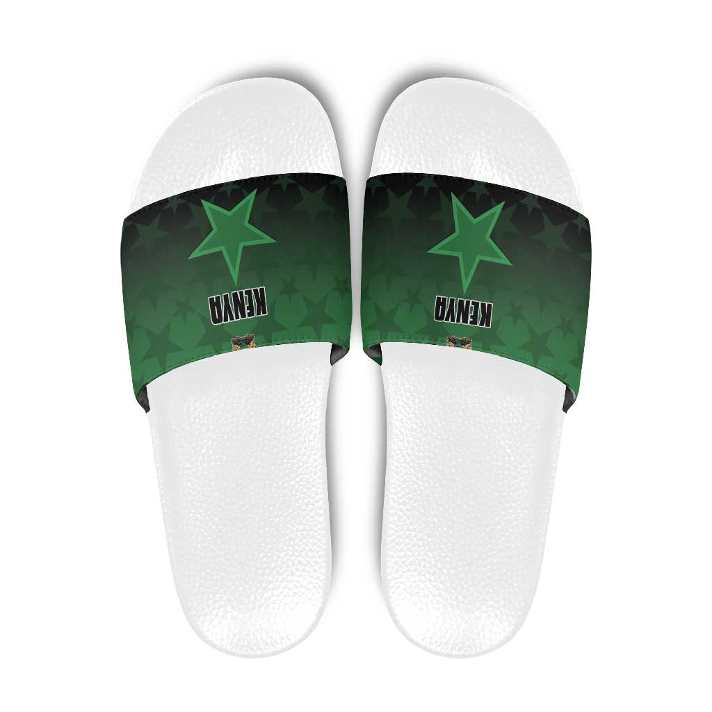 Kenya Football Slide Sandals Go Harambee Stars - Green Jersey LT15