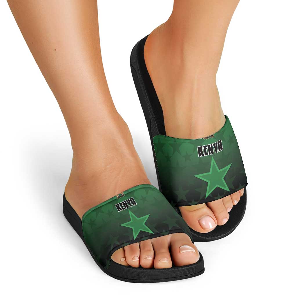 Kenya Football Slide Sandals Go Harambee Stars - Green Jersey LT15