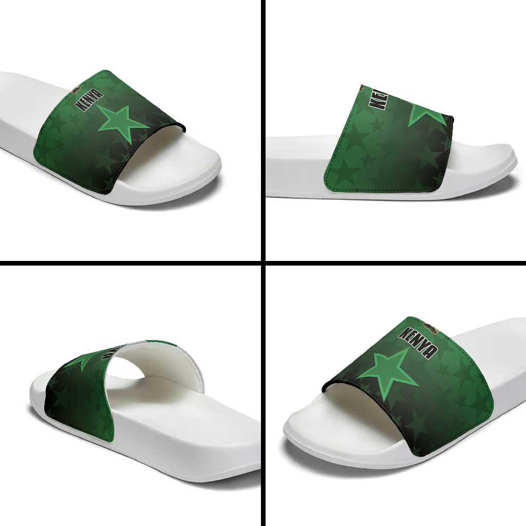 Kenya Football Slide Sandals Go Harambee Stars - Green Jersey LT15