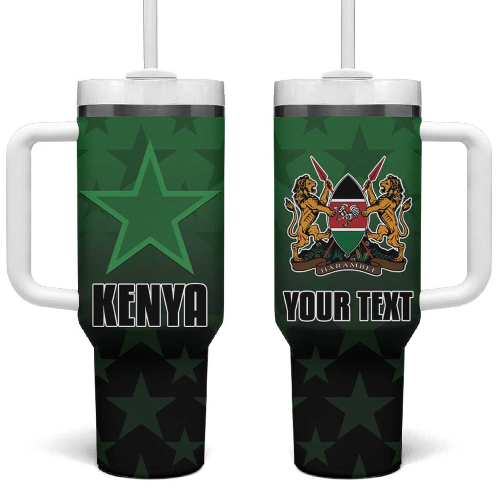 Custom Kenya Football Tumbler With Handle Harambee Harambee Stars - Green Jersey LT15
