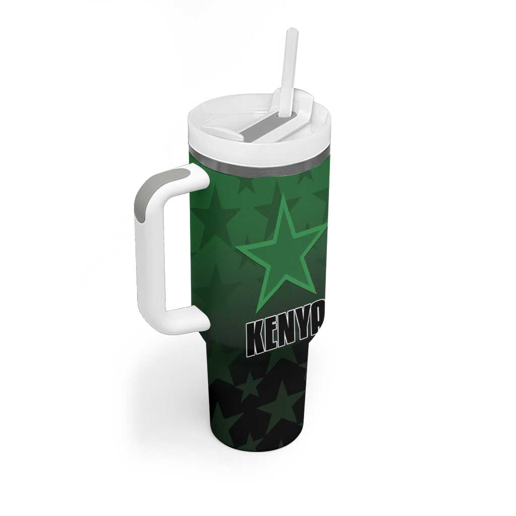 Custom Kenya Football Tumbler With Handle Harambee Harambee Stars - Green Jersey LT15