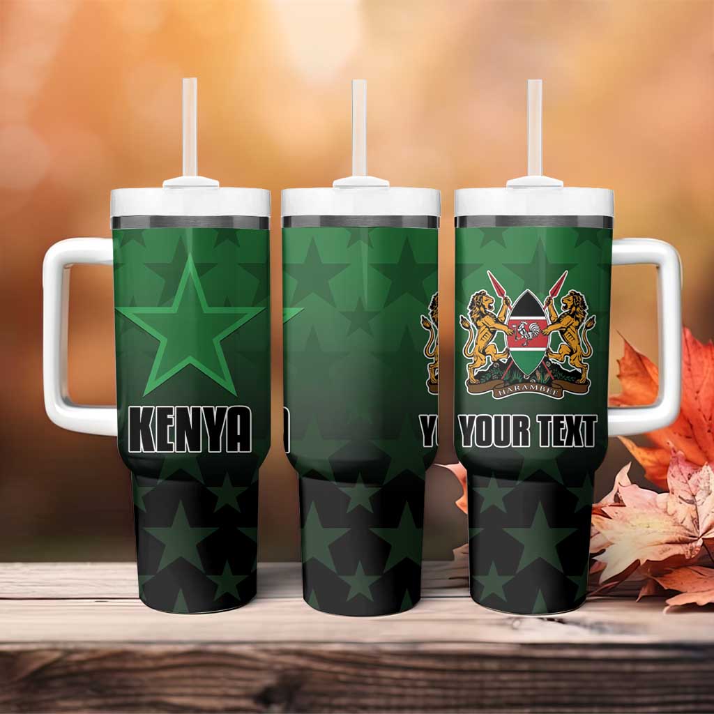 Custom Kenya Football Tumbler With Handle Harambee Harambee Stars - Green Jersey LT15
