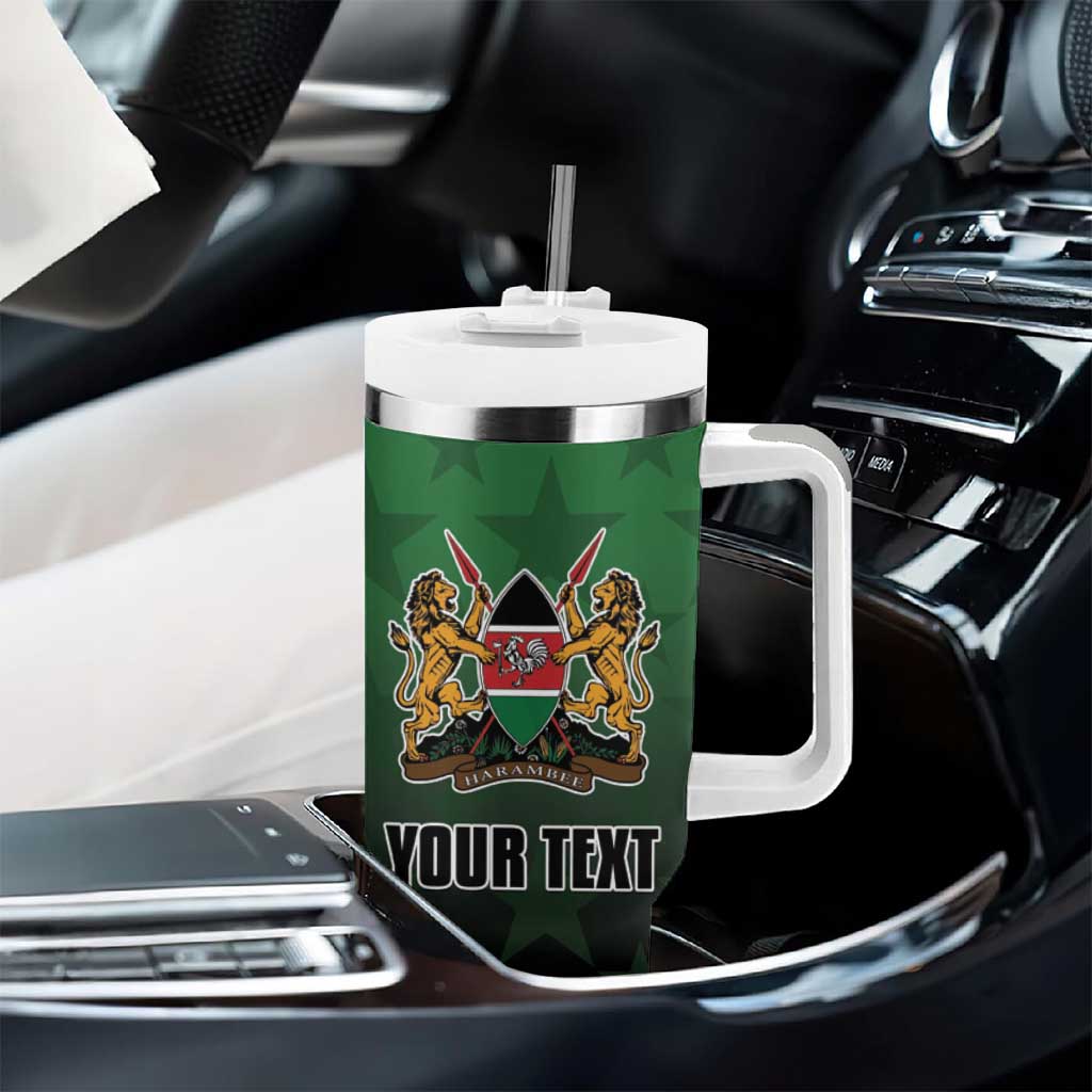 Custom Kenya Football Tumbler With Handle Harambee Harambee Stars - Green Jersey LT15
