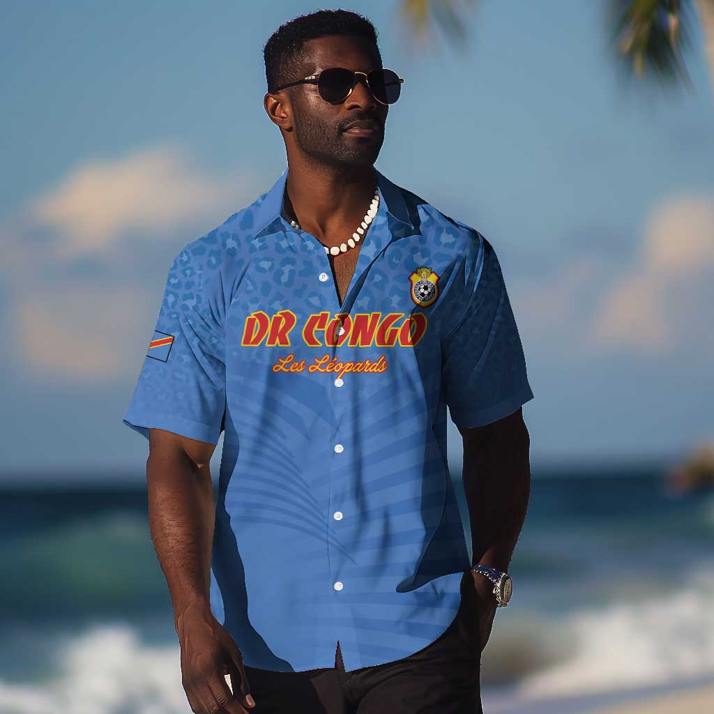 Custom DR Congo Football Hawaiian Shirt Allez Les Léopards LT15