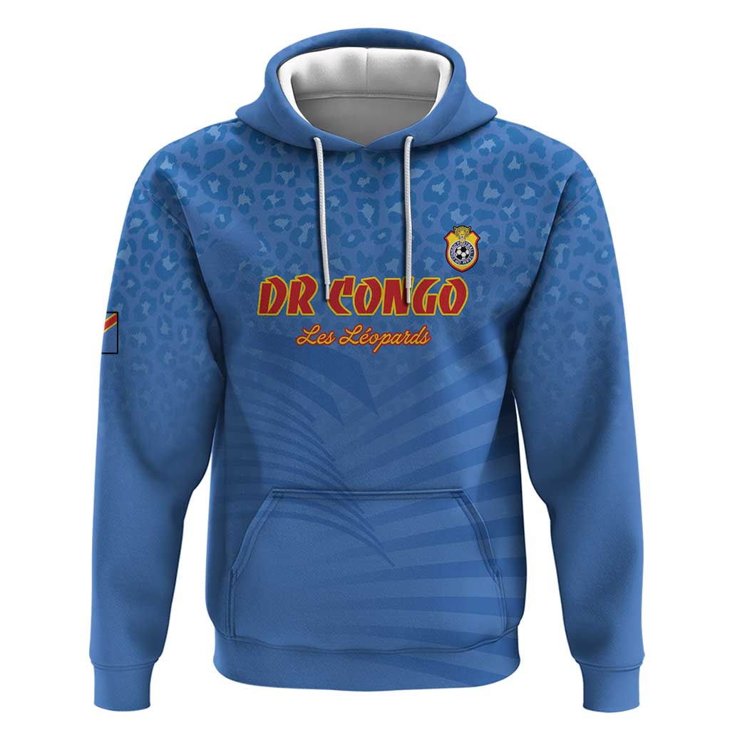 Custom DR Congo Football Hoodie Come On Les Léopards LT15