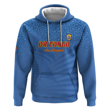 Custom DR Congo Football Hoodie Come On Les Léopards LT15