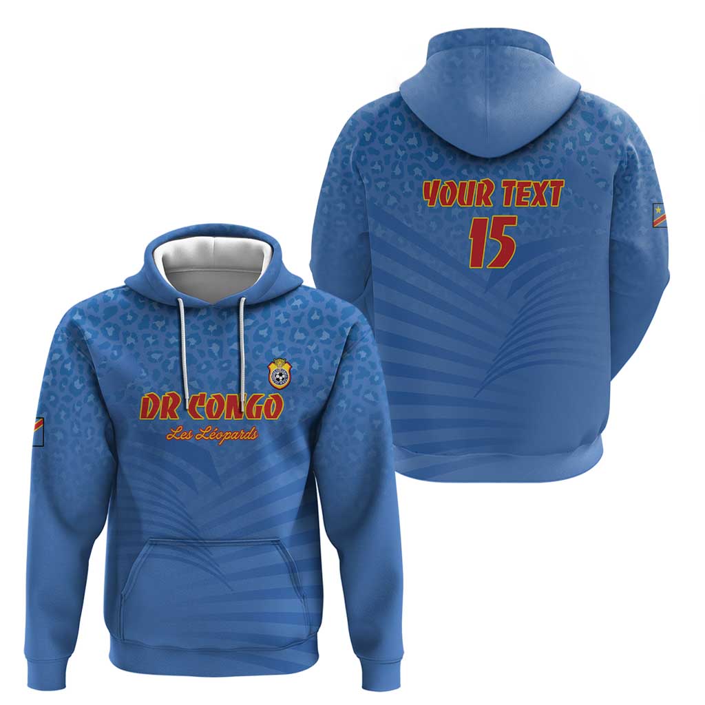Custom DR Congo Football Hoodie Come On Les Léopards LT15