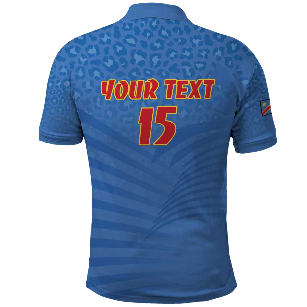 Custom DR Congo Football Polo Shirt Come On Les Léopards LT15