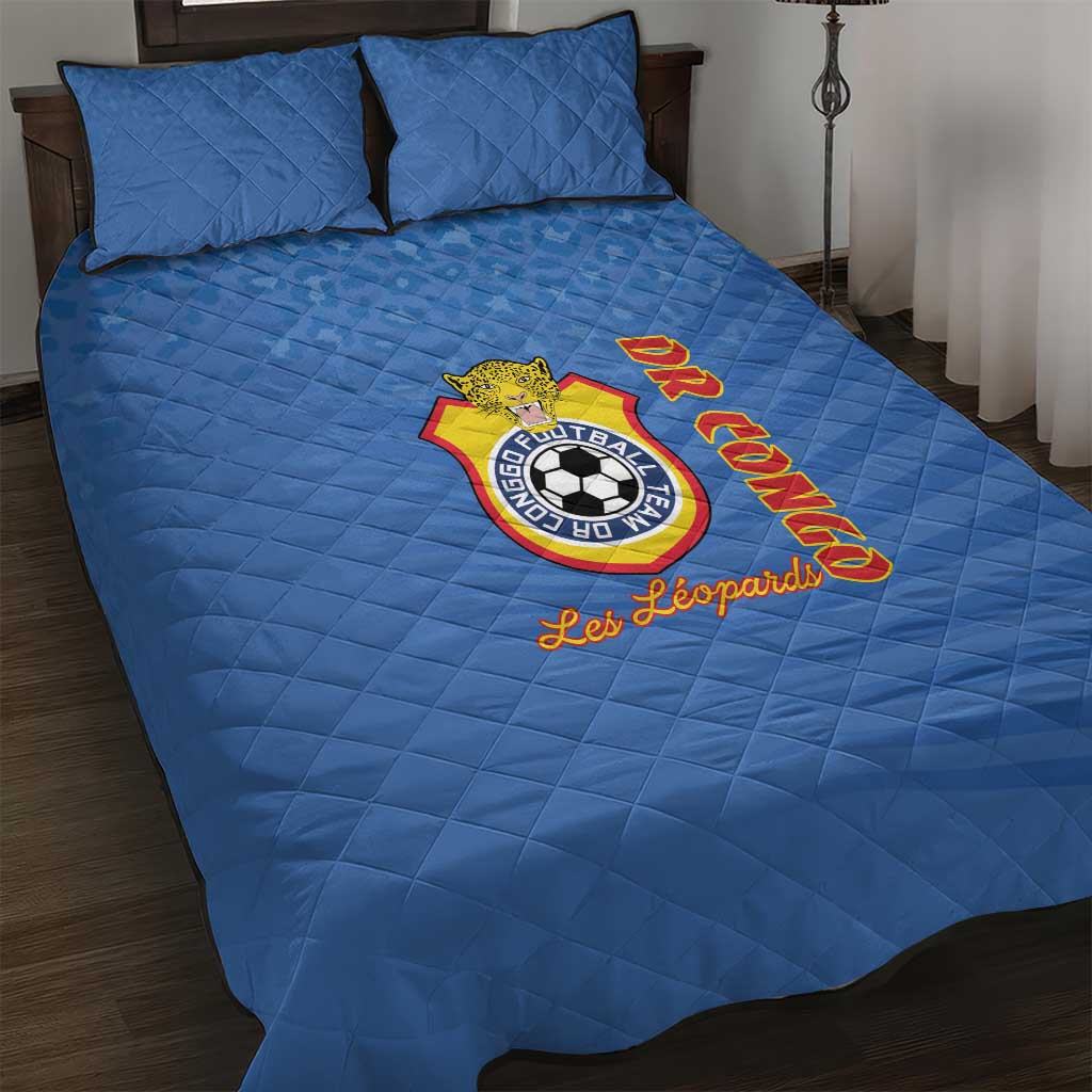 DR Congo Football Quilt Bed Set Allez Les Léopards LT15