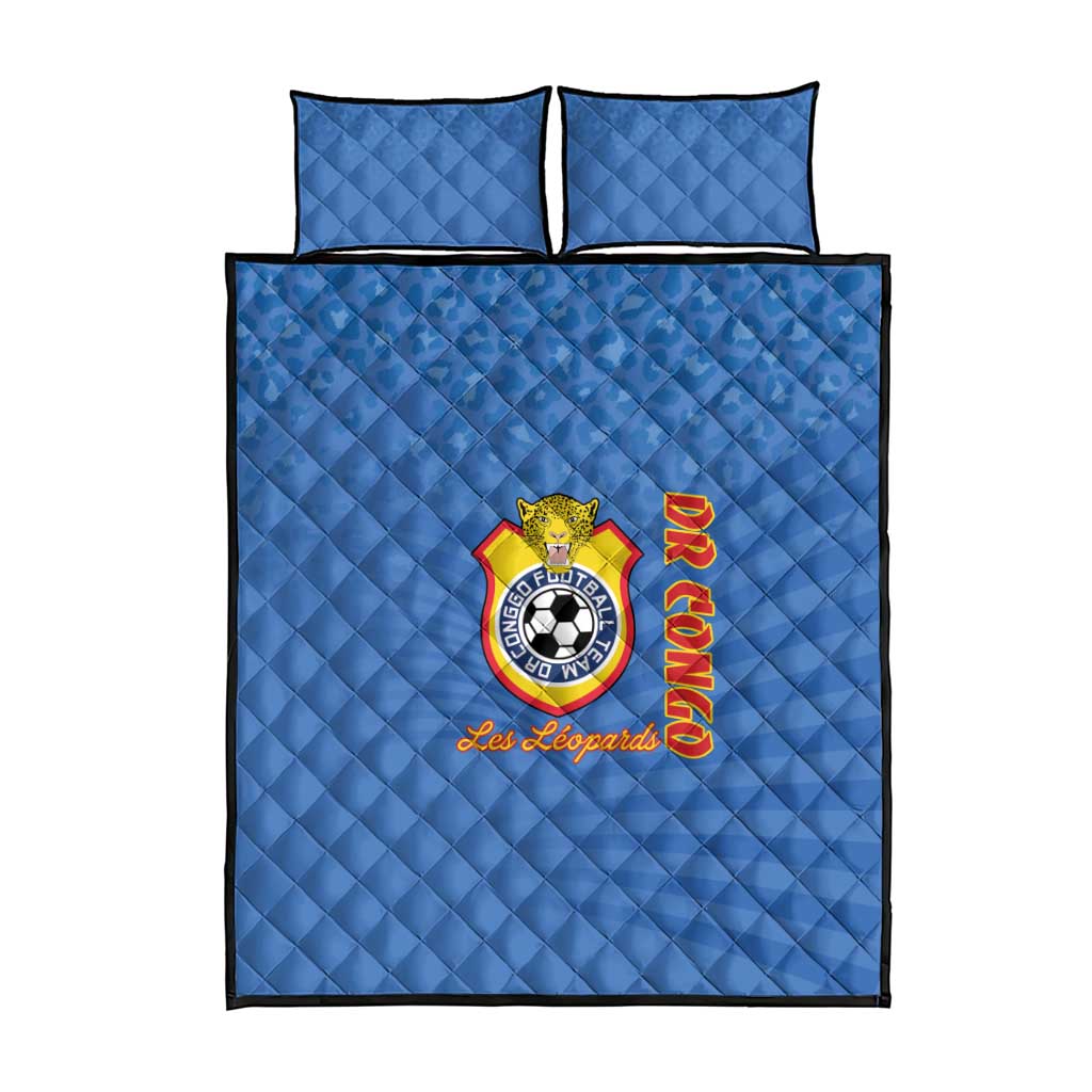 DR Congo Football Quilt Bed Set Allez Les Léopards LT15