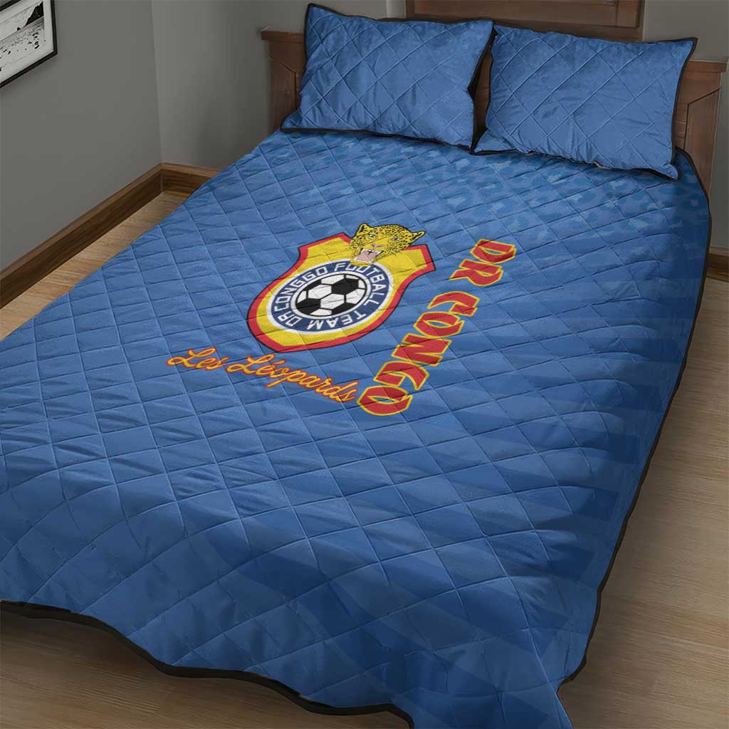 DR Congo Football Quilt Bed Set Allez Les Léopards LT15